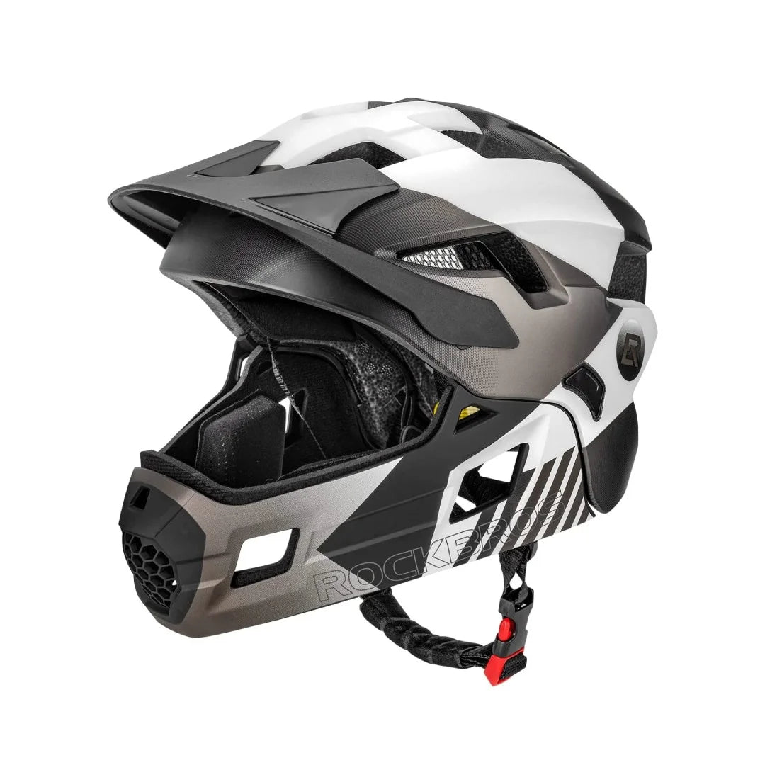 Casco Integral (Convertible) Rockbros - Black/White