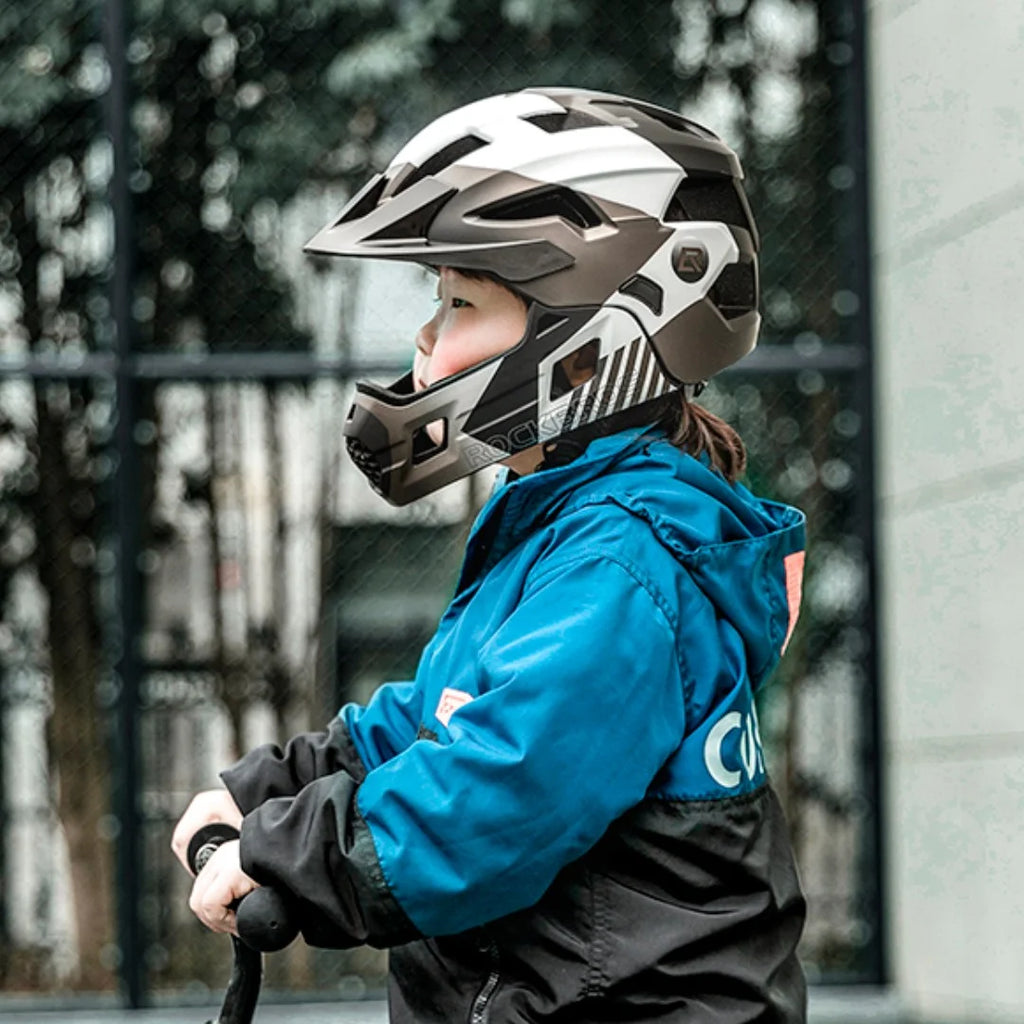 Casco Integral (Convertible) Rockbros - Black/White