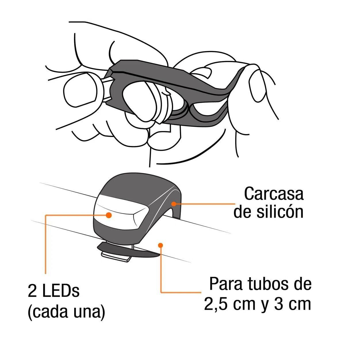 Kit De Luces Led Delantero y Trasero Para Bicicleta