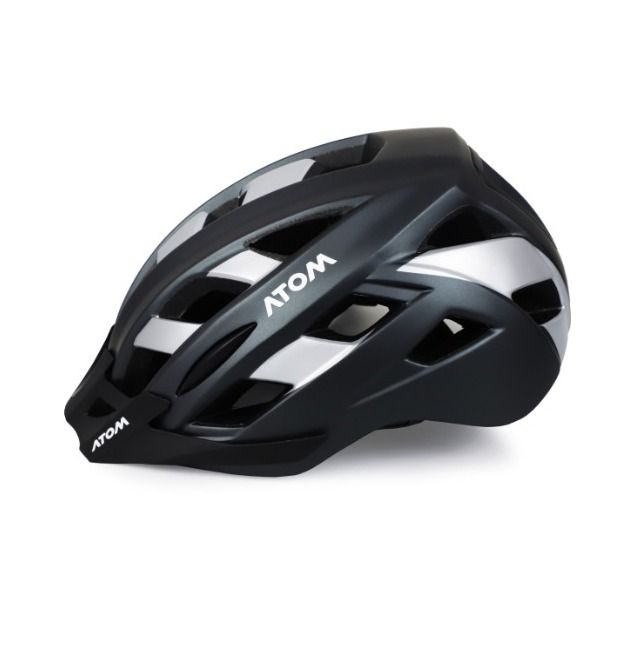 CASCO ATOM NEGRO / SILVER 52-58cm