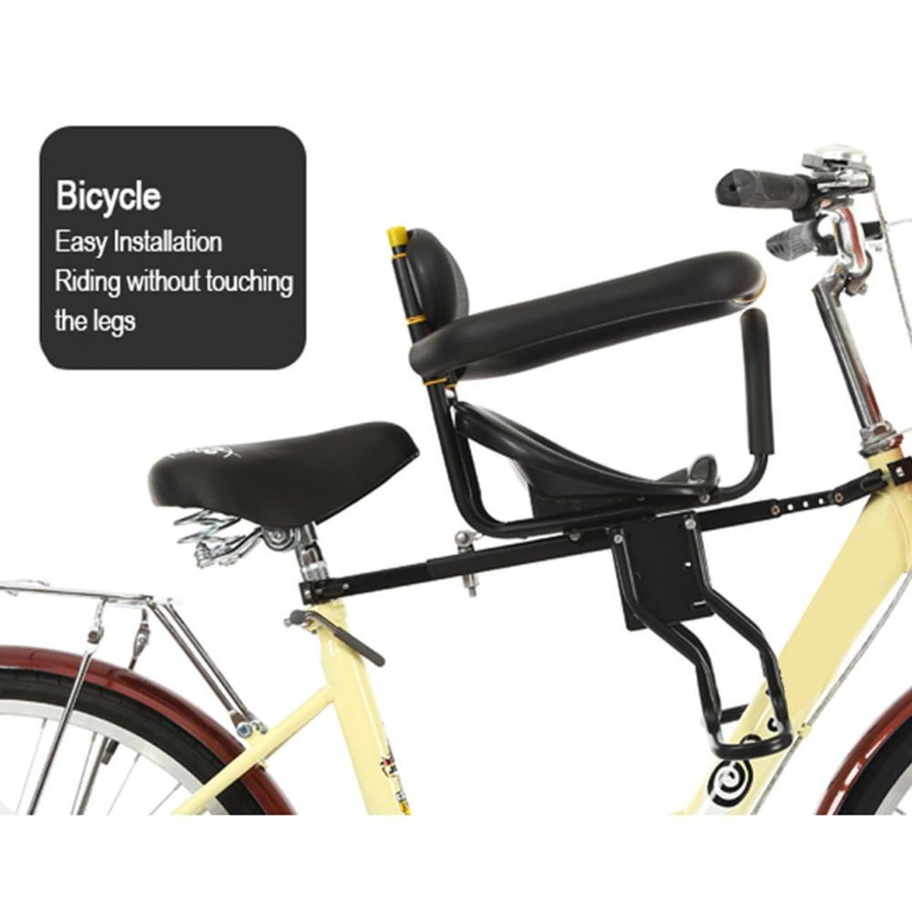 Asiento de bicicleta para niños con respaldo y cinturón