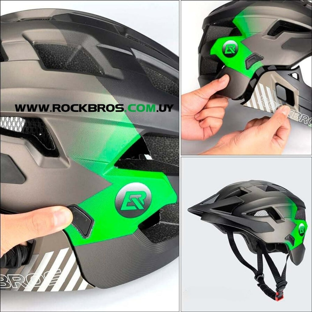 Casco Integral (Convertible) Rockbros - Green/Black