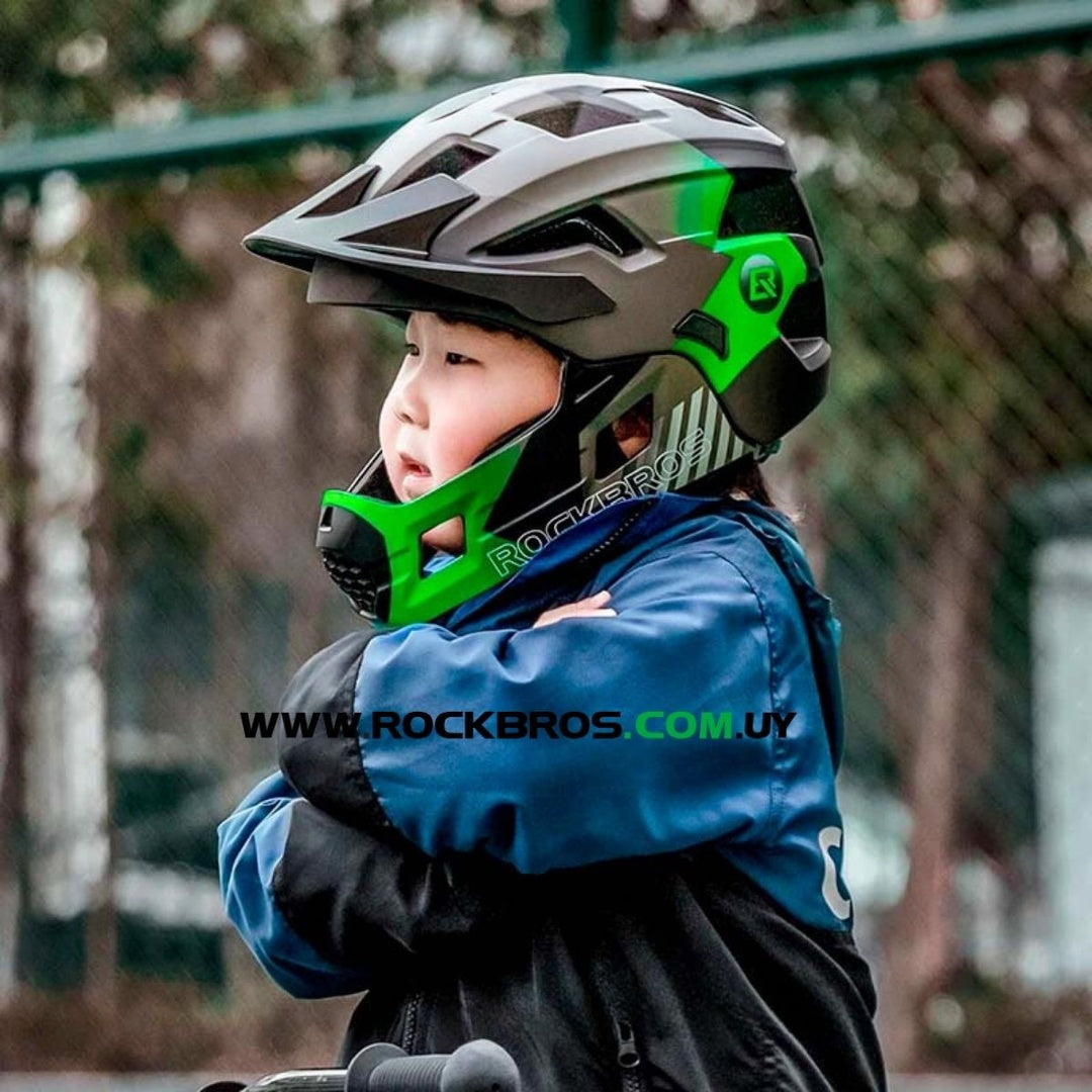 Casco Integral (Convertible) Rockbros - Green/Black