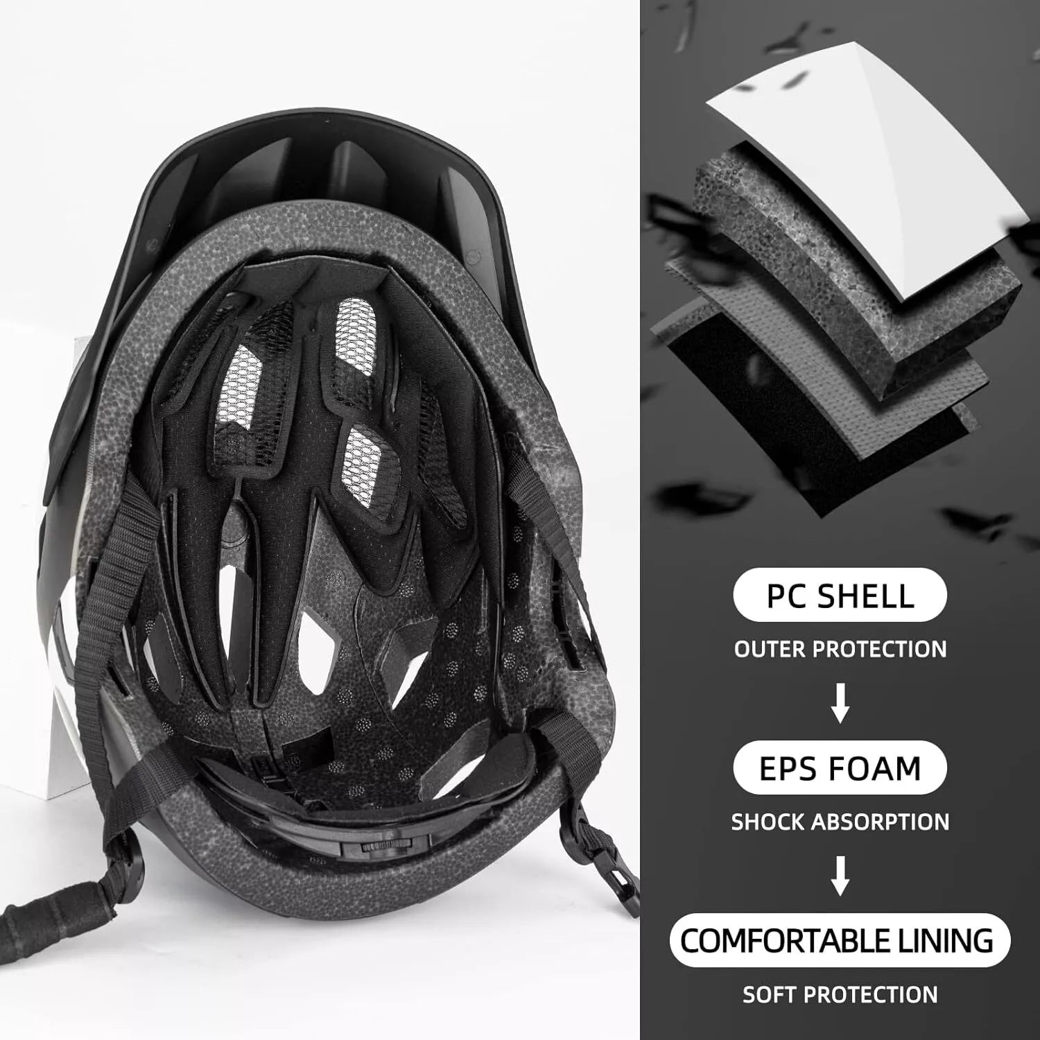 Casco Integral (Convertible) Rockbros - Black/White