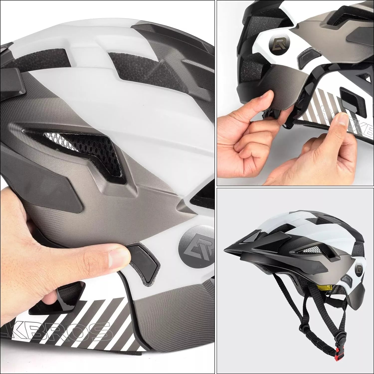 Casco Integral (Convertible) Rockbros - Black/White